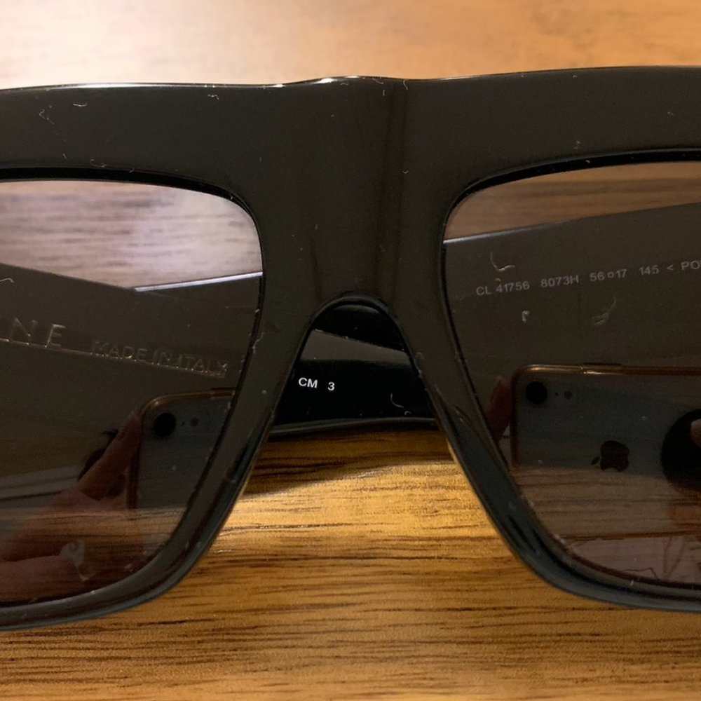 Celine Black Oversized Shield Sunglasses - Picture 10 of 12